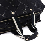 Chanel Travel Line Black x White Nylon Check Boston Bag