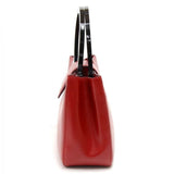 Salvatore Ferragamo Red Calf Leather & Black Resin Gancini Handle Handbag