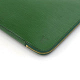 Vintage Louis Vuitton Poche Portfolio Green Epi Leather Document Clutch Bag