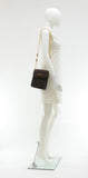 Gucci Brown Small GG Canvas Bamboo Chain Flap Crossbody Bag