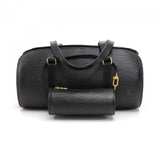 Louis Vuitton Soufflot Black Epi Leather Handbag + Pouch