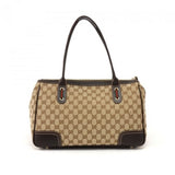 Gucci Princy Line Beige GG Canvas & Brown Leather Ribbon Tote Bag