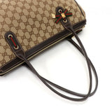 Gucci Princy Line Beige GG Canvas & Brown Leather Ribbon Tote Bag