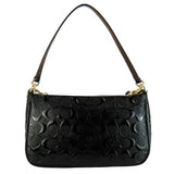 Coach Black Signature Debossed Patent Leather Small Crossbody Bag