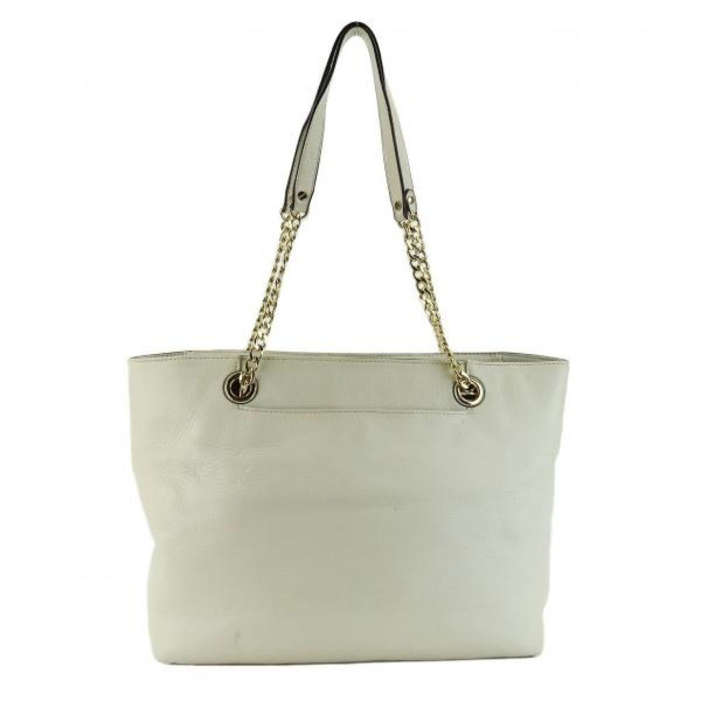MICHAEL Michael Kors Ivory Soft Leather Chain Tote Bag – Luxify