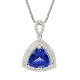 6.97ct DARK Tanzanite and 1.00ctw Diamond Pendant/Necklace (GIA CERTIFIED)