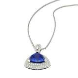 6.97ct DARK Tanzanite and 1.00ctw Diamond Pendant/Necklace (GIA CERTIFIED)