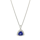 6.97ct DARK Tanzanite and 1.00ctw Diamond Pendant/Necklace (GIA CERTIFIED)
