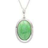 28.58ct NATURAL Jade and 0.40ctw Diamond Pendant/Necklace (GIA CERTIFIED)