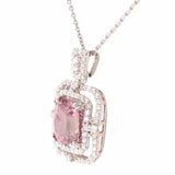 4.47ct Pink Sapphire and 0.65ctw Diamond Platinum Pendant/Necklace (GIA CERTIFIE