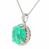 18.06ct Emerald and 0.47ctw Diamond Platinum Pendant/Necklace