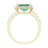 1.66ct Emerald and 0.51ctw Diamond 14K Yellow Gold Ring