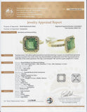 1.66ct Emerald and 0.51ctw Diamond 14K Yellow Gold Ring