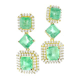 14.05ctw Emerald and 2.30ctw Diamond Earrings