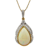 9.93ct Opal and 1.13ctw Diamond 14KT Yellow Gold Pendant/Necklace