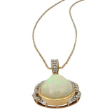 9.93ct Opal and 1.13ctw Diamond 14KT Yellow Gold Pendant/Necklace