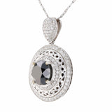 6.24ct Black Diamond 14K White Gold Pendant/Necklace (7.52ctw Diamonds)