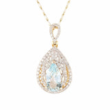 5.01ct Aquamarine and 1.27ctw Diamond 14K Yellow Gold Pendant/Necklace