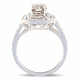 2.02ct Brown Diamond and 0.78 White Diamond 14K White Gold Ring