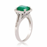 1.91ct Emerald and 0.45ctw Diamond 14KT White Gold Ring