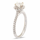 0.73ct SI-2 CLARITY CENTER Diamond 18K White Gold Ring (1.05ctw) (GIA Certified)
