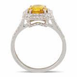 2.01ct Yellow Sapphire and 0.57ctw Diamond Platinum Ring