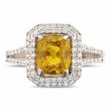 2.01ct Yellow Sapphire and 0.57ctw Diamond Platinum Ring
