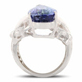 5.39ct Tanzanite and 0.61ctw Diamond 14K White Gold Ring