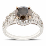 2.23ct Fancy Dark Gray CENTER Diamond 18K White Gold Ring (2.92ctw Diamonds) GIA
