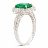 1.89ct Emerald and 0.96ctw Diamonds 18KT White Gold Ring