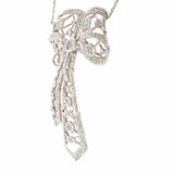 5.10ctw Diamond 14K White Gold Brooch/Necklace