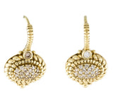 Drop 14 carat gold and diamond earrings