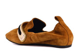 LANVIN WOMENS CAMEL BROWN SUEDE SLIP ON SHOES
