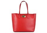 ROBERTO CAVALLI FIRENZE RED LARGE LEATHER SHOPPING TOTE BAG