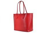 ROBERTO CAVALLI FIRENZE RED LARGE LEATHER SHOPPING TOTE BAG