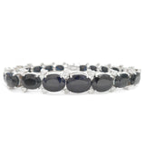 43.49ctw Blue Sapphire and 1.38ctw Diamond 14KT White Gold Bracelet