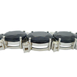 43.49ctw Blue Sapphire and 1.38ctw Diamond 14KT White Gold Bracelet