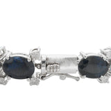 43.49ctw Blue Sapphire and 1.38ctw Diamond 14KT White Gold Bracelet