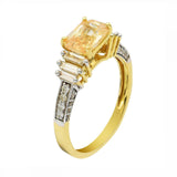 1.53ct UNHEATED Yellow Sapphire and 0.50ctw Diamond 18KT Yellow Gold Ring