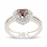 0.69ct Fancy Orangy Brown CENTER Diamond 18K White Gold Ring (1.17ctw) (GIA CERT