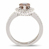 0.69ct Fancy Orangy Brown CENTER Diamond 18K White Gold Ring (1.17ctw) (GIA CERT