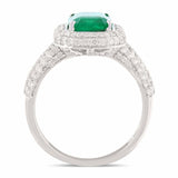 1.89ct Emerald and 0.96ctw Diamonds 18KT White Gold Ring