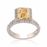 3.12ct Yellow Sapphire and 0.35ctw Diamonds 18KT White Gold Ring