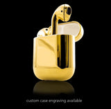 Solid 18k Gold Airpods second generation with bespoke engraving & 24k gold case