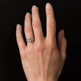 Diamond ring in yellow gold and platinum