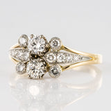 Diamond ring in yellow gold and platinum
