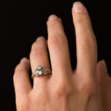 Diamond ring in yellow gold and platinum