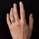 Diamond ring in yellow gold and platinum