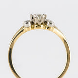 Diamond ring in yellow gold and platinum
