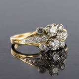 Diamond ring in yellow gold and platinum